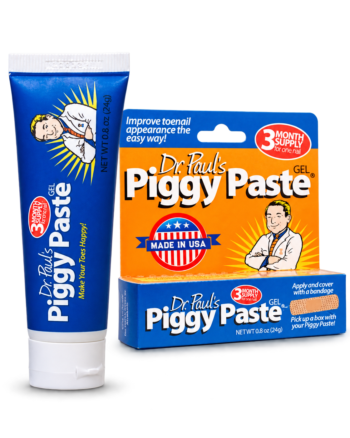 Piggy Paste gel tube and packaging